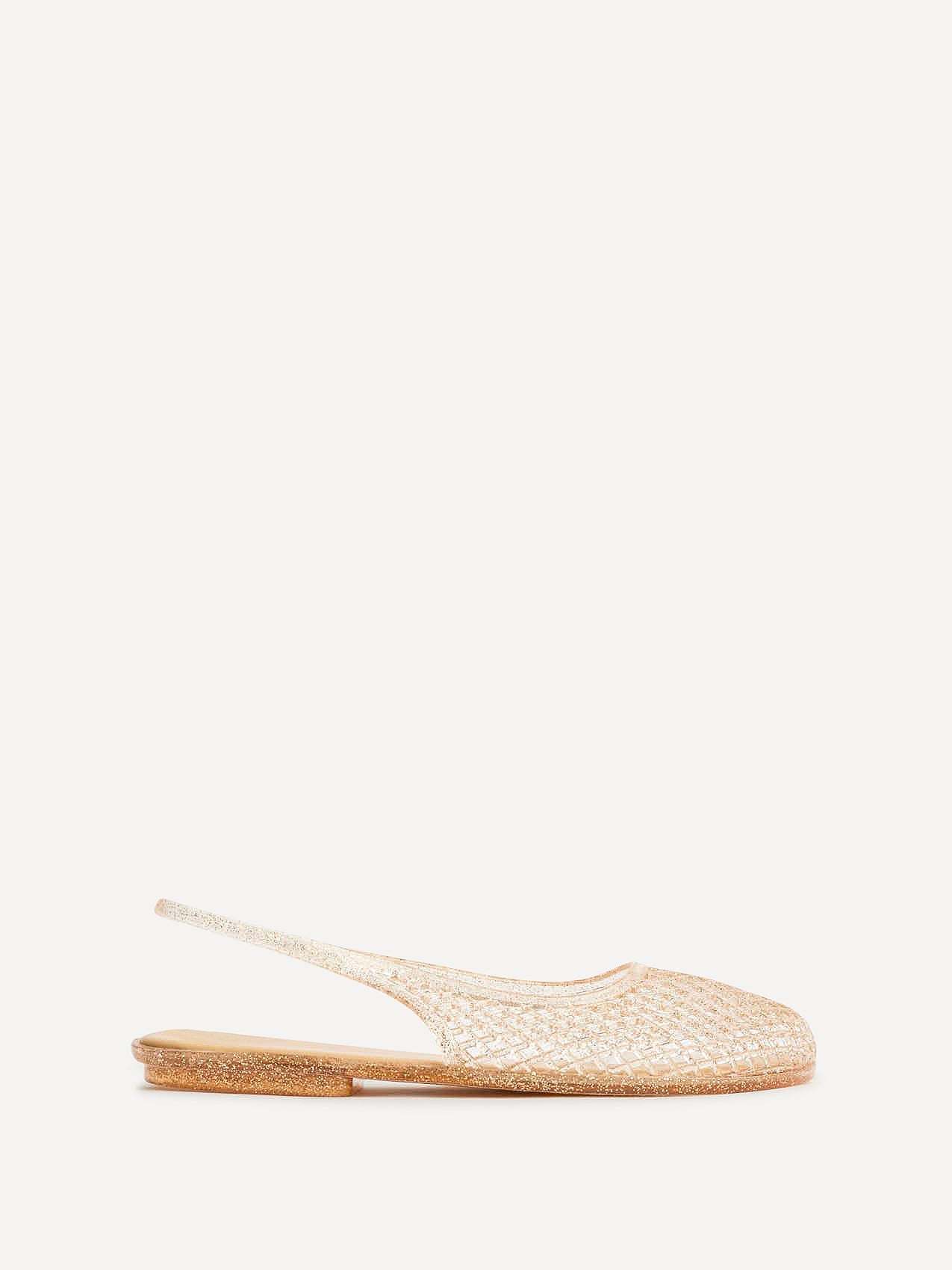 Oceana Nude Glitter Jelly Sling Back Sandals