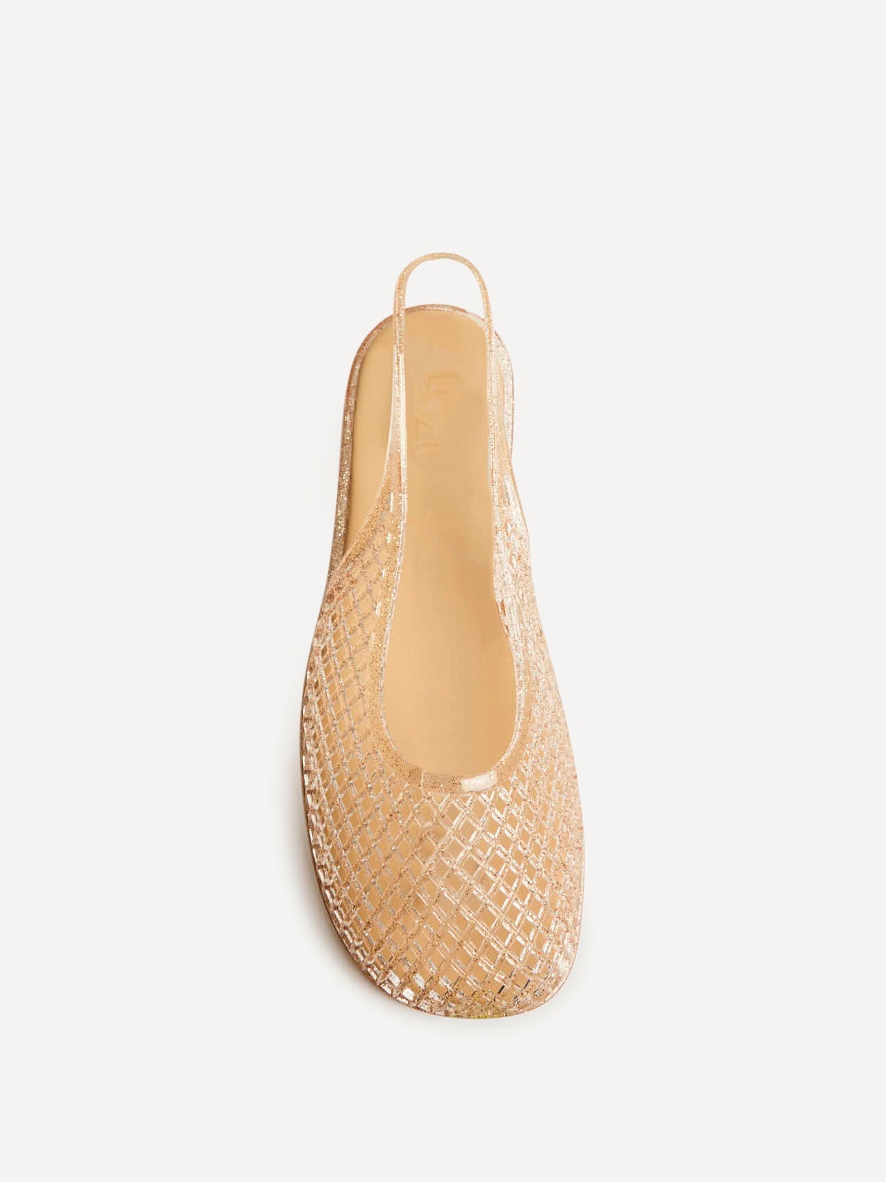 Oceana Nude Glitter Jelly Sling Back Sandals
