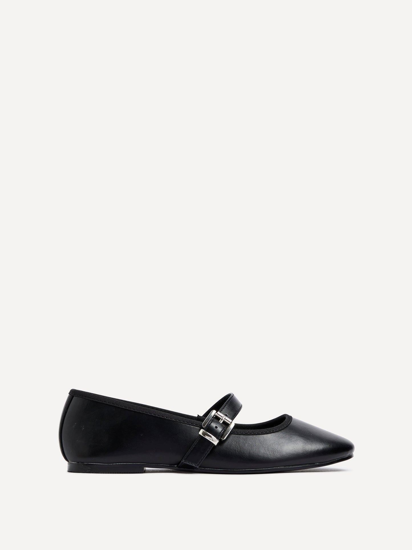 Odette Black Faux Leather Mary Jane Pumps