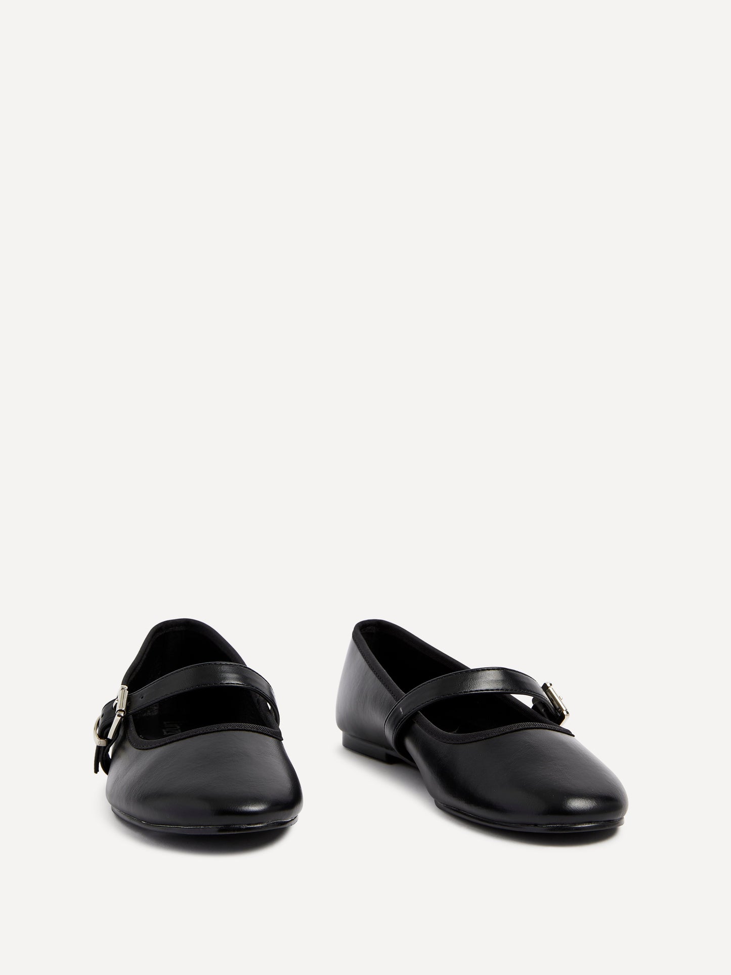 Odette Black Faux Leather Mary Jane Pumps