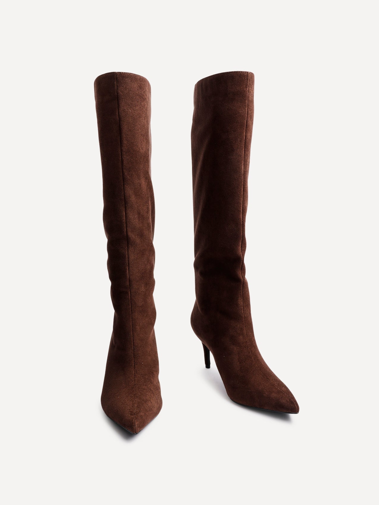 Onyx Brown Faux Suede Long Heeled Boots