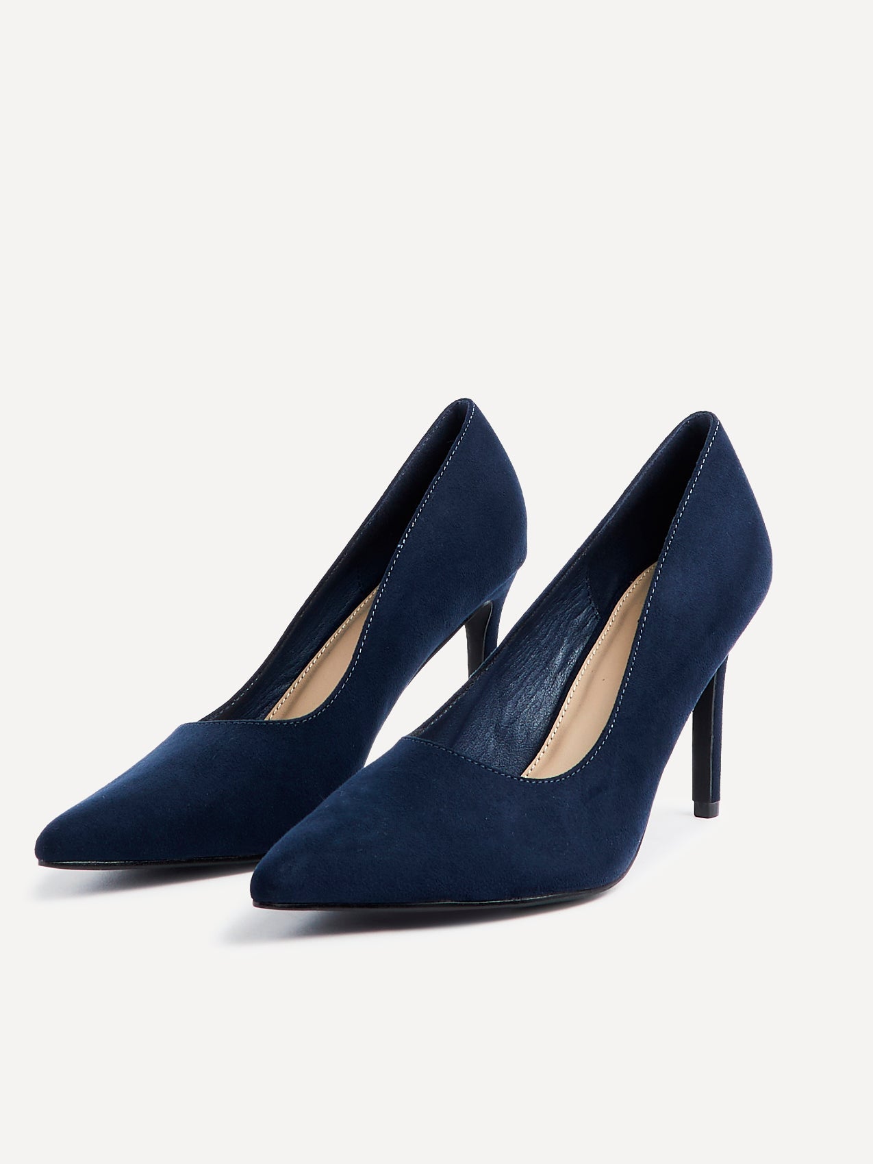 Opera Navy Faux Suede Court Heels