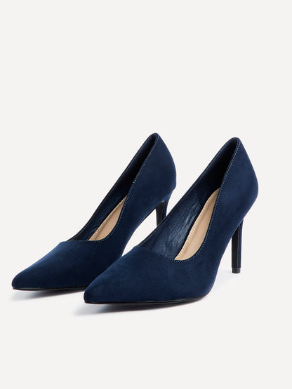 Opera Navy Faux Suede Court Heels