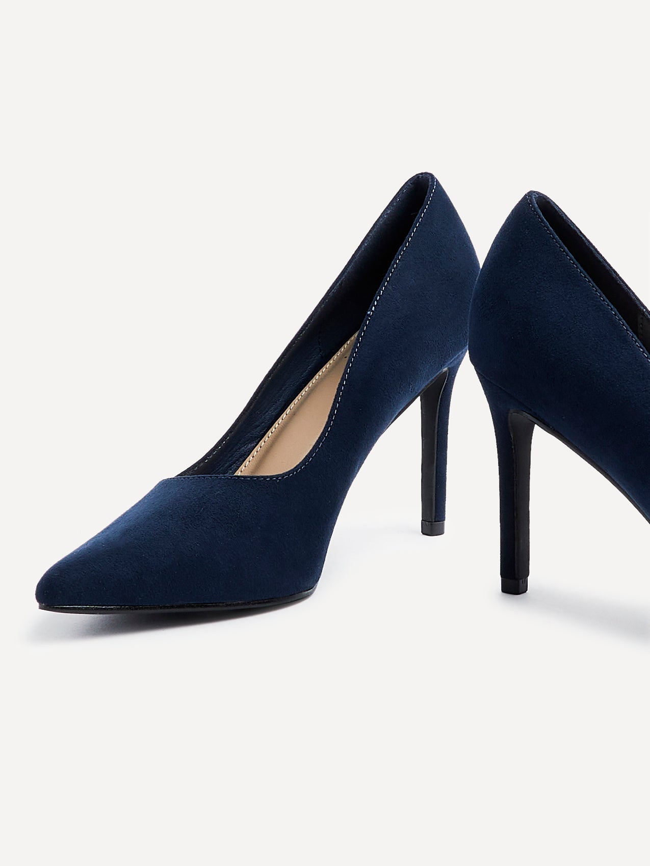 Opera Navy Faux Suede Court Heels