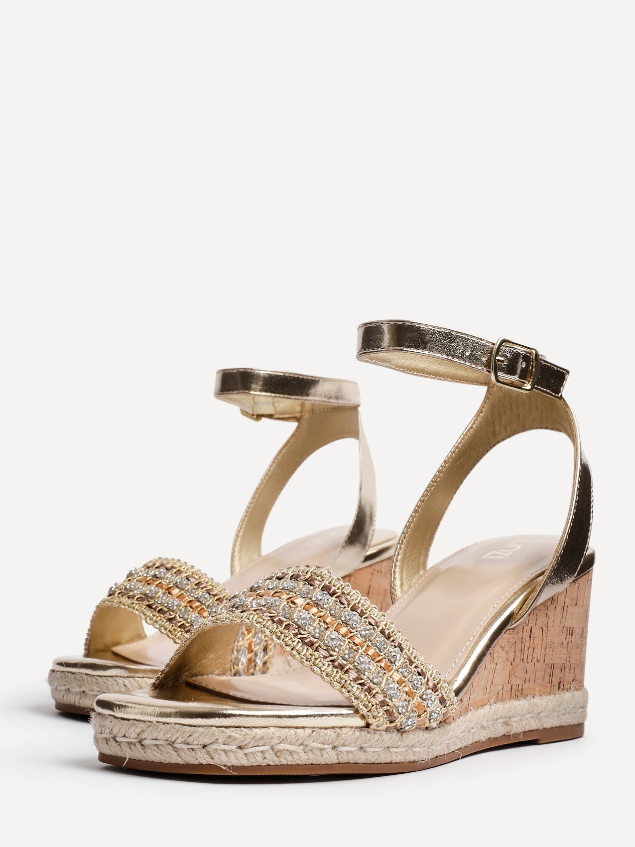 Ophelia Gold Cork Wedges