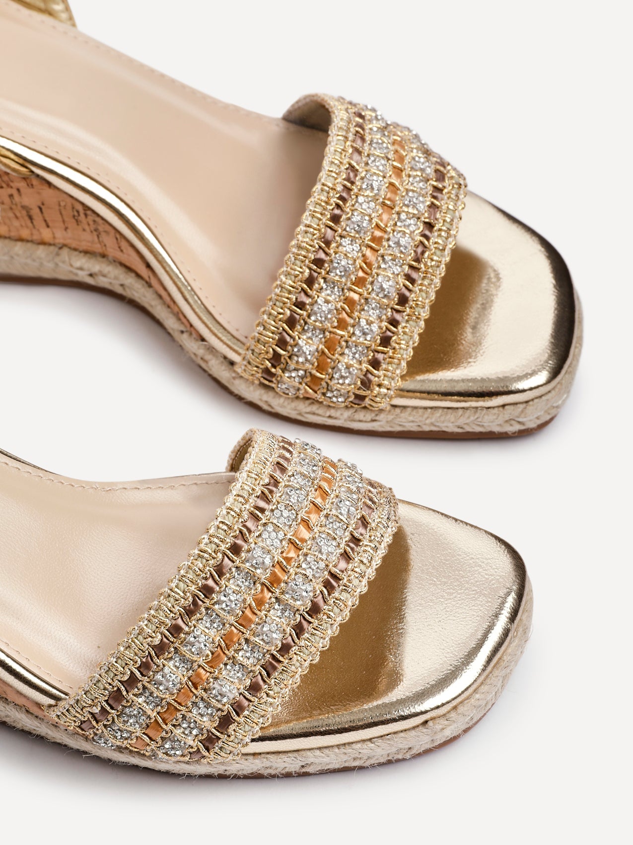 Ophelia Gold Cork Wedges