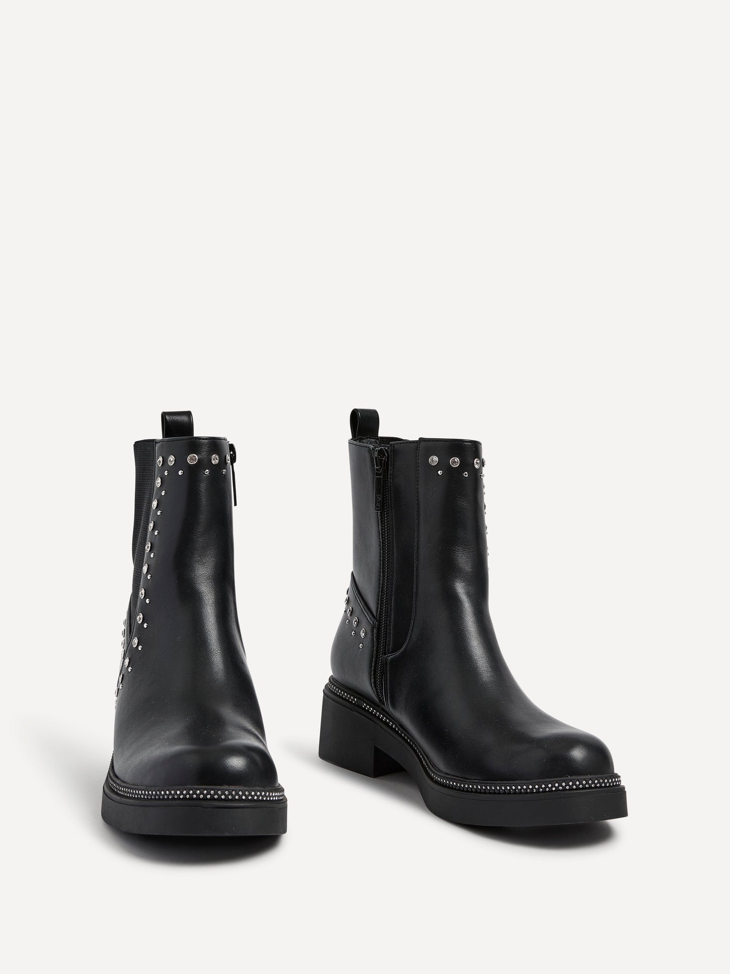 Optic Black Diamante Chelsea Boots