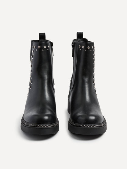 Optic Black Diamante Chelsea Boots