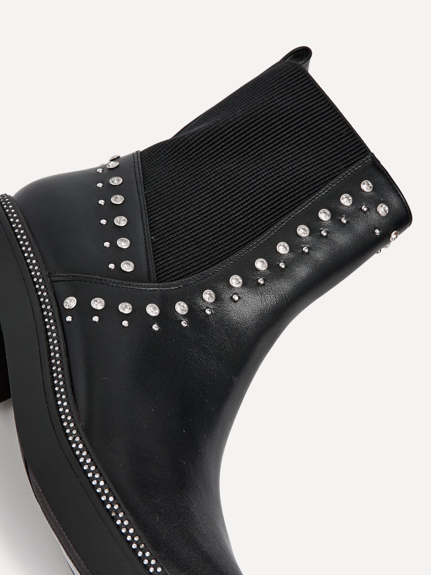 Optic Black Diamante Chelsea Boots