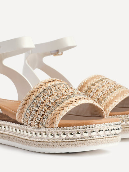 Opulant Gold Espadrille Flatform Sandals