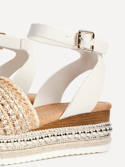 Opulant Gold Espadrille Flatform Sandals