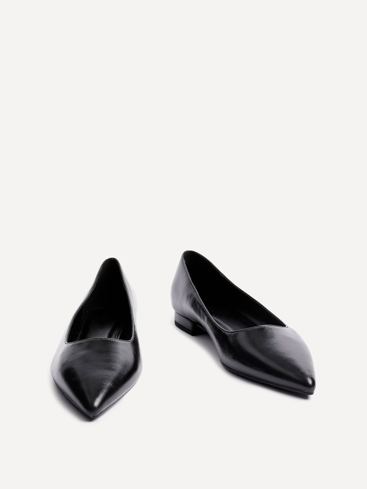 Orian Black Faux Leather Ballet Flats