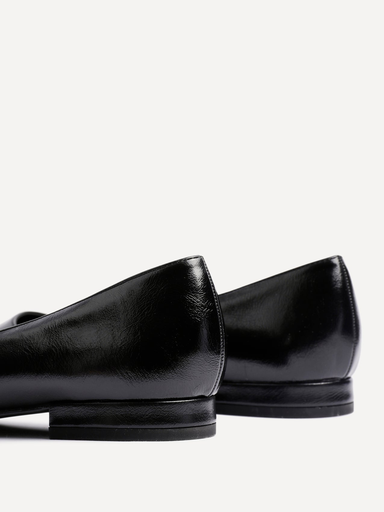 Orian Black Faux Leather Ballet Flats