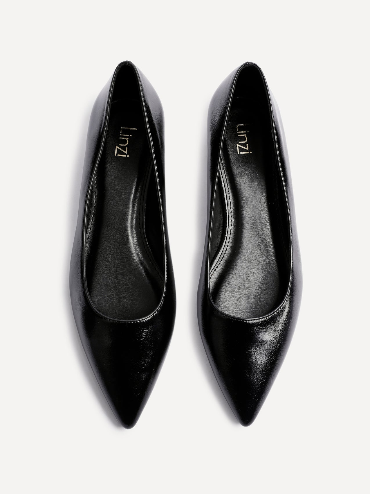 Orian Black Faux Leather Ballet Flats
