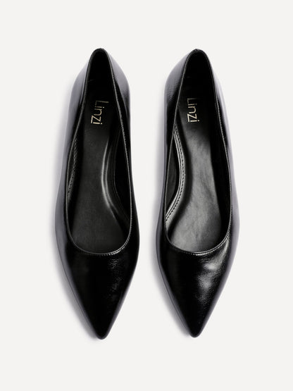 Orian Black Faux Leather Ballet Flats