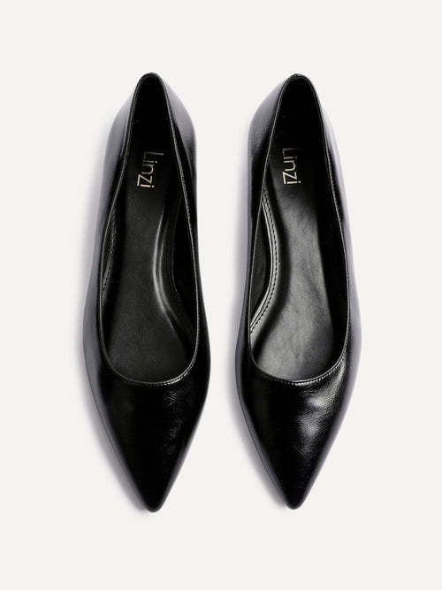 Orian Black Faux Leather Ballet Flats