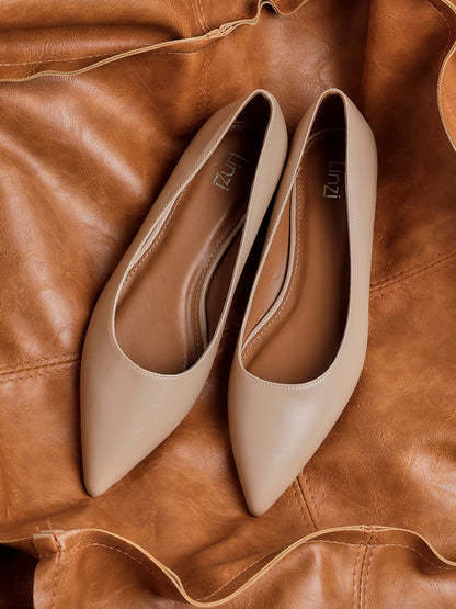 Orian Nude Faux Leather Ballet Flats