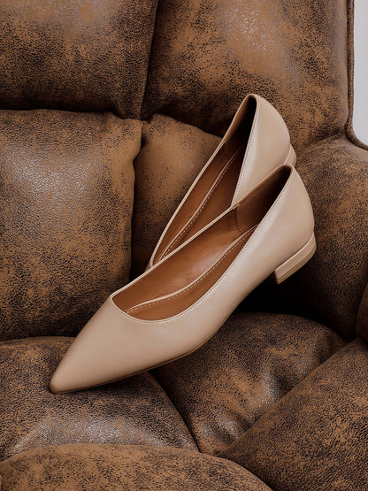 Orian Nude Faux Leather Ballet Flats