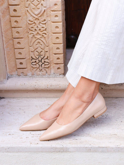 Orian Nude Faux Leather Ballet Flats