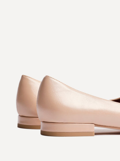 Orian Nude Faux Leather Ballet Flats