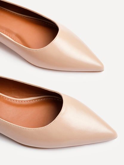 Orian Nude Faux Leather Ballet Flats