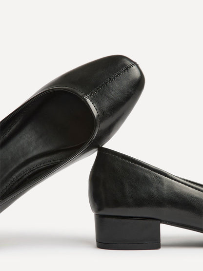 Origin Black Low Block Court Heels