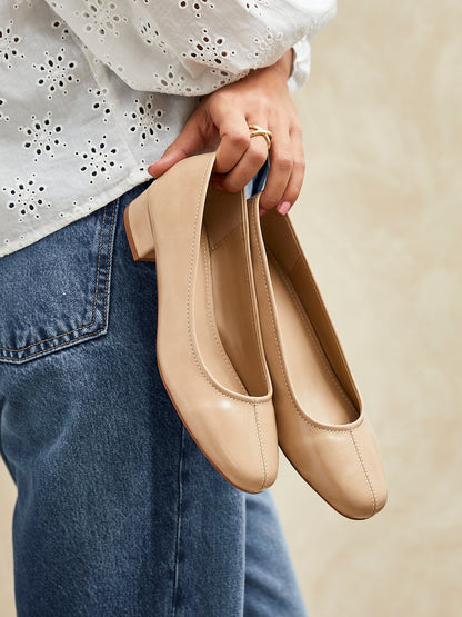 Origin Nude Low Block Court Heels