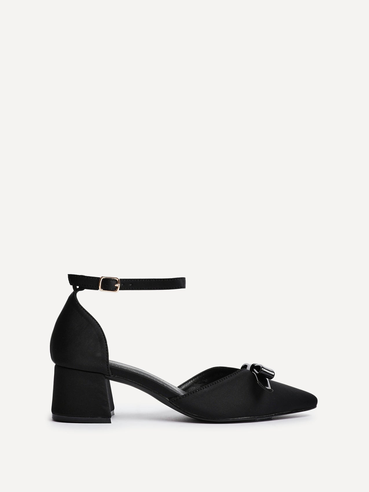 Orla Black Scuba Bow Detail Court Heels