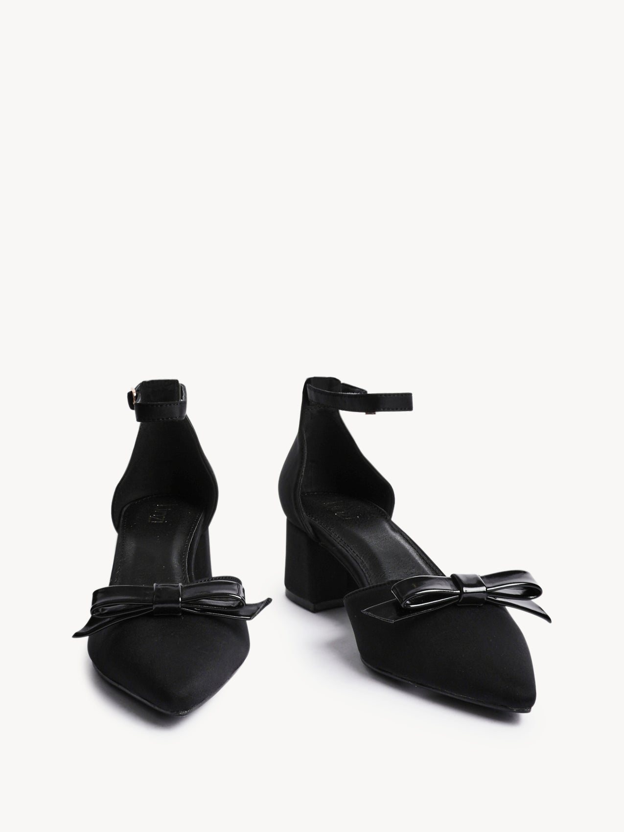 Orla Black Scuba Bow Detail Court Heels
