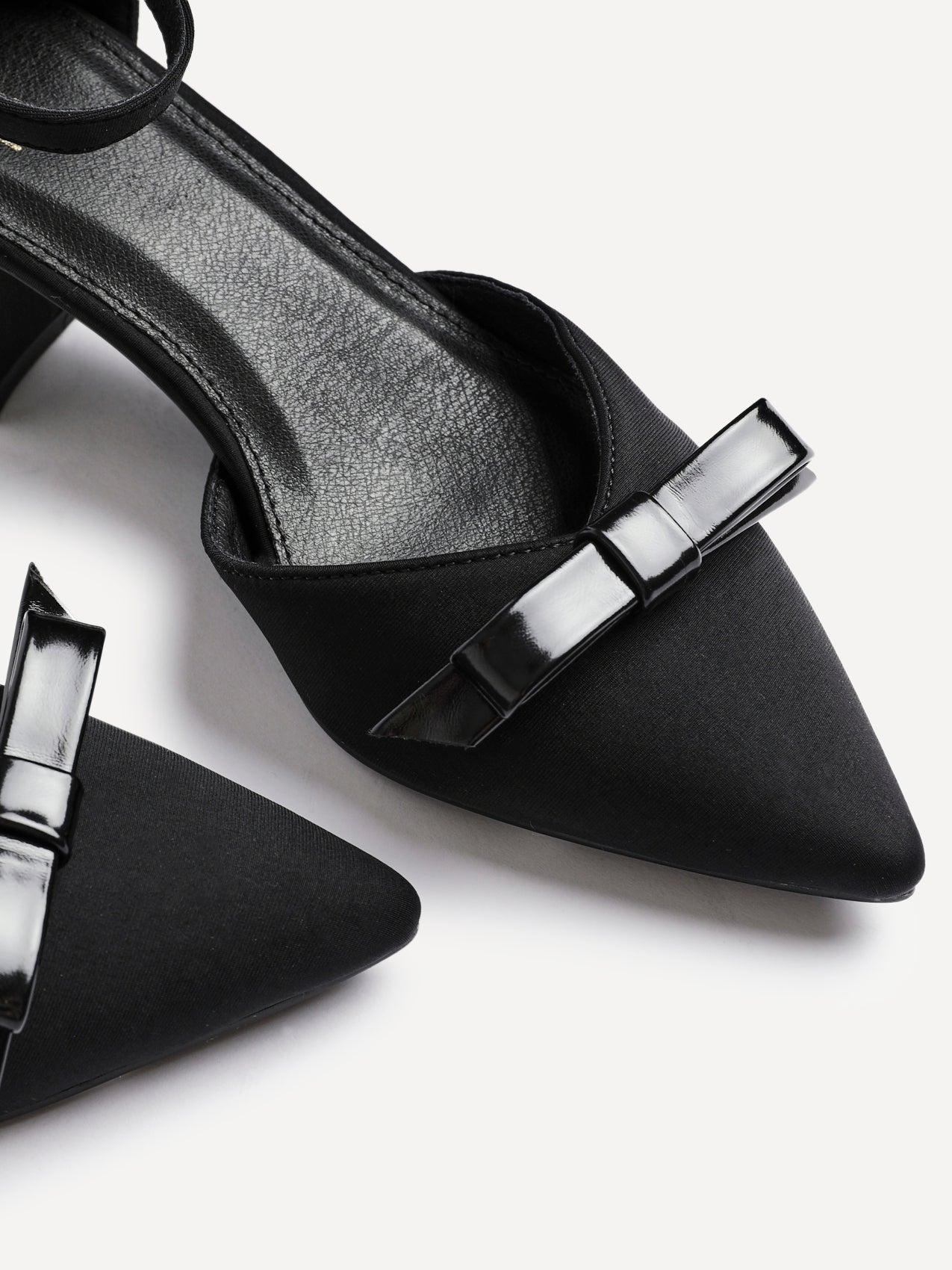 Orla Black Scuba Bow Detail Court Heels