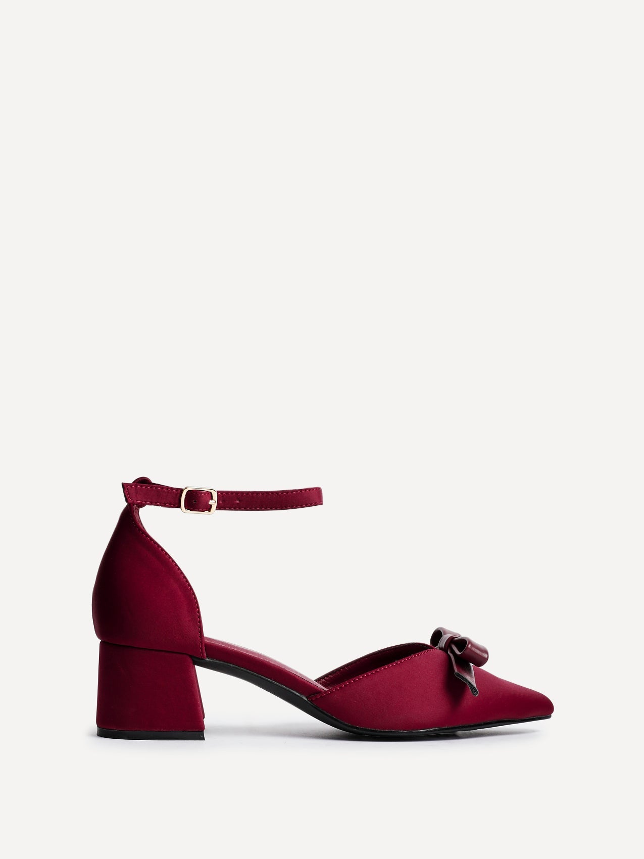 Orla Burgundy Scuba Bow Detail Court Heels