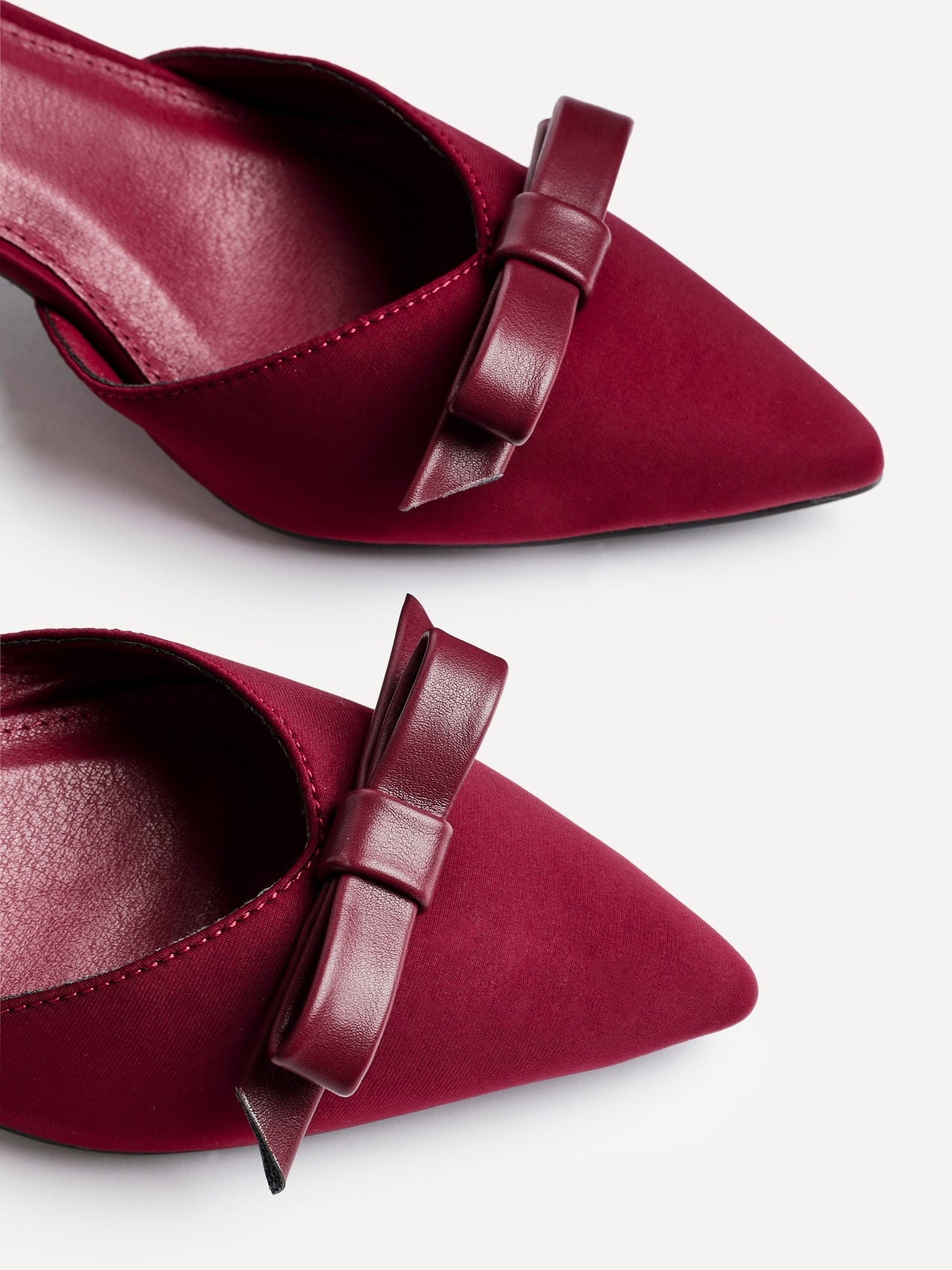 Orla Burgundy Scuba Bow Detail Court Heels