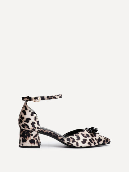 Orla Leopard Scuba Bow Detail Court Heels