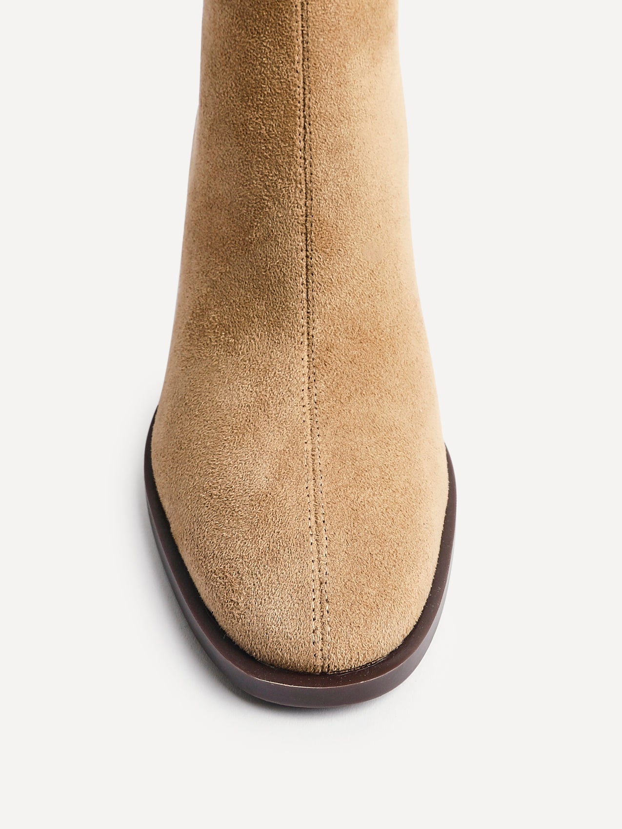 Orlando Beige Block Heeled Ankle Boots