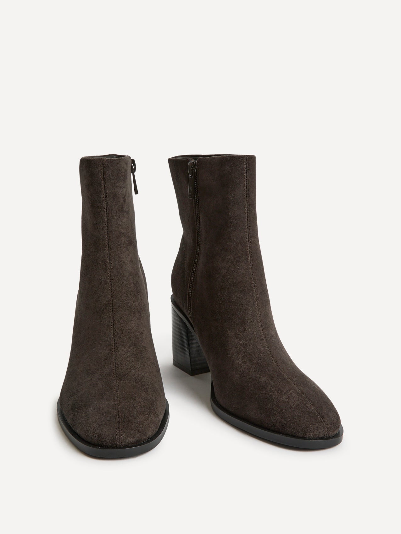 Orlando Grey Block Heeled Ankle Boots