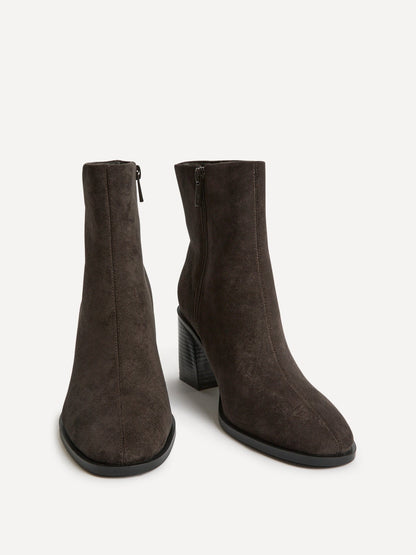 Orlando Grey Block Heeled Ankle Boots