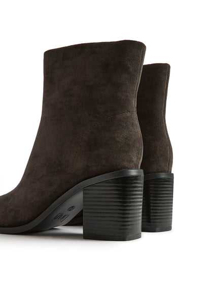 Orlando Grey Block Heeled Ankle Boots