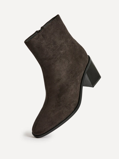 Orlando Grey Block Heeled Ankle Boots