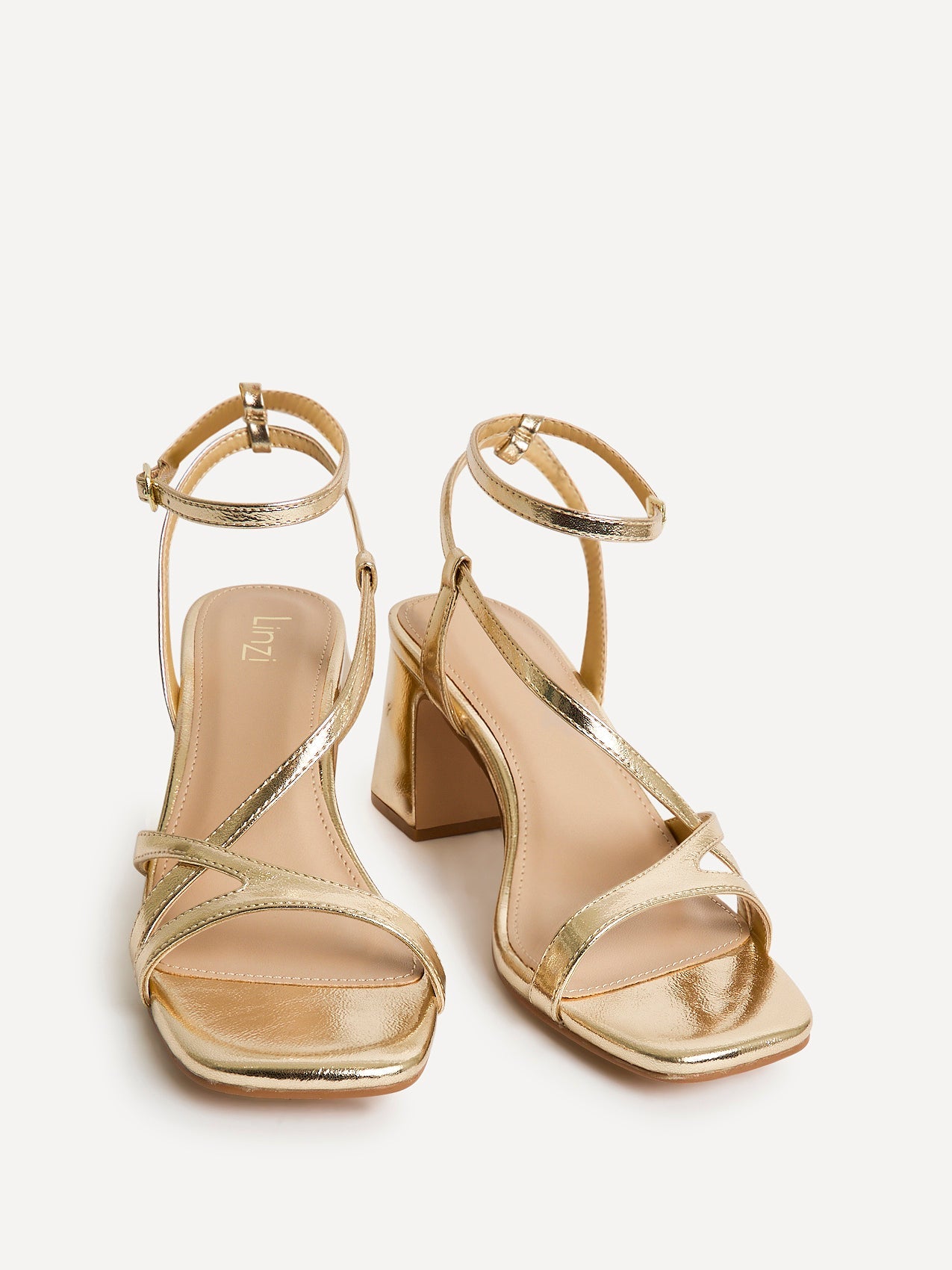 Oslo Gold Faux Leather Heeled Sandals