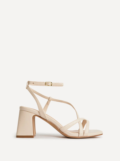 Oslo Nude Faux Leather Heeled Sandals