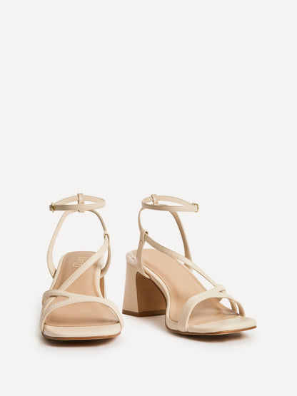 Oslo Nude Faux Leather Heeled Sandals