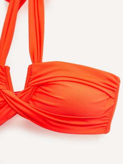 Palma Tangerine Bandeau High Waisted Bikini