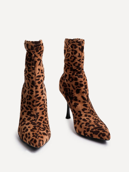 Pantha Leopard Sock Ankle Boots
