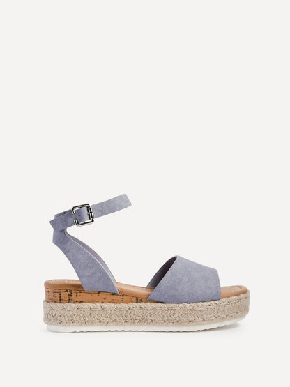 Paradise Blue Espadrille Flatform Sandals