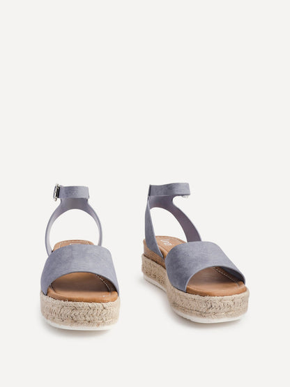 Paradise Blue Espadrille Flatform Sandals