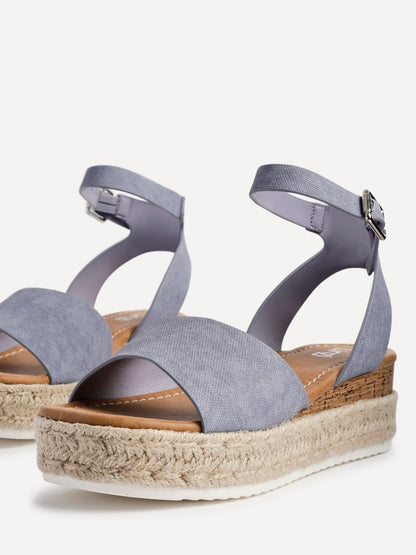 Paradise Blue Espadrille Flatform Sandals