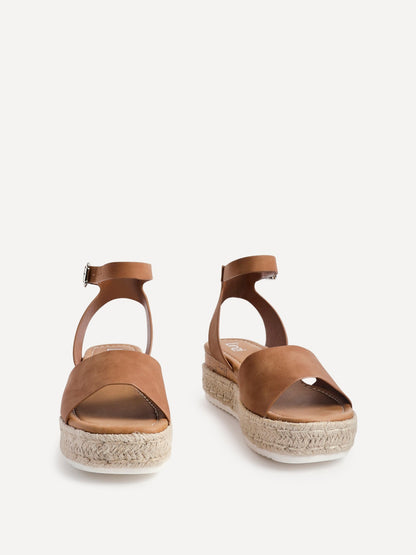 Paradise Tan Espadrille Flatform Sandals