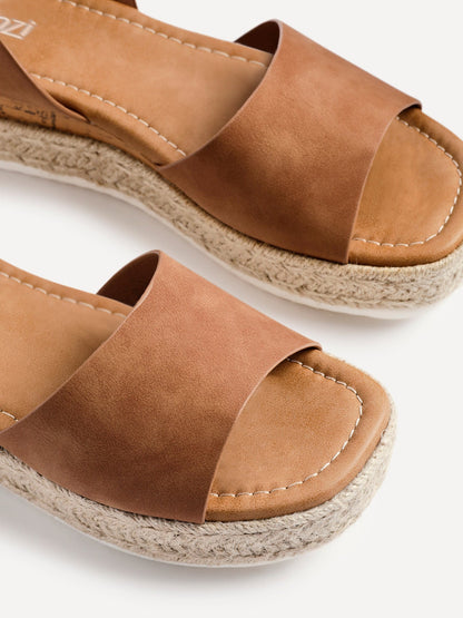 Paradise Tan Espadrille Flatform Sandals