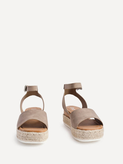 Paradise Taupe Espadrille Flatform Sandals
