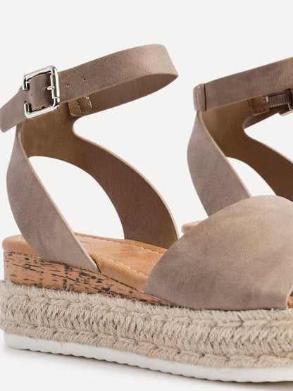 Paradise Taupe Espadrille Flatform Sandals